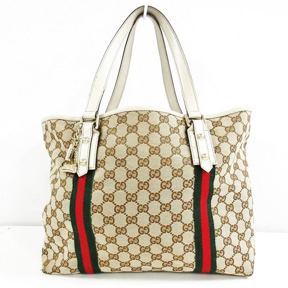 💎✨POPULAR✨💎 Gucci GG Jaguar, Red, Green Canvas and Leather Handbag